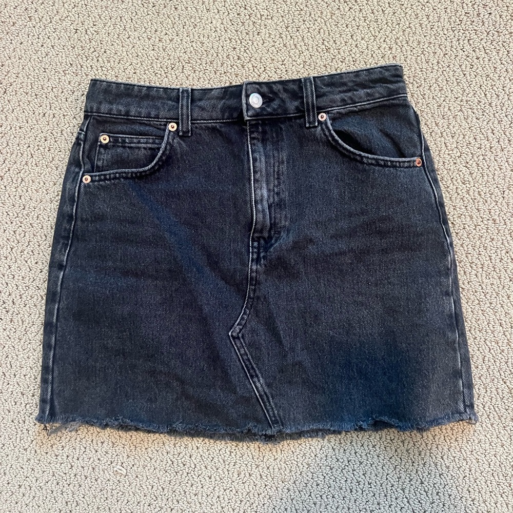 Black Denim Skirt